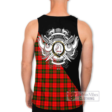 Dunbar Modern Tartan Men's Tank Top with Family Crest and Military Logo Style