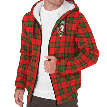 Dunbar Modern Tartan Sherpa Hoodie with Family Crest