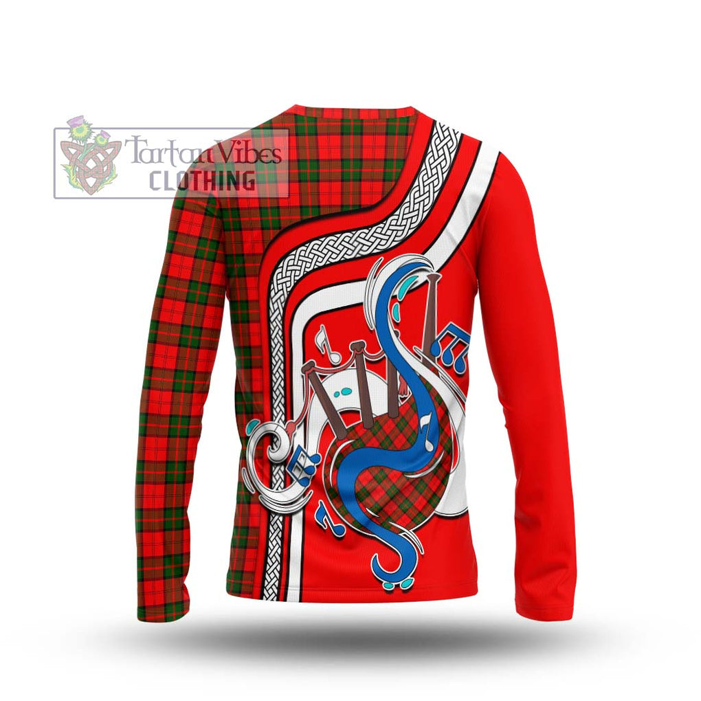 Tartan Vibes Clothing Dunbar Modern Tartan Long Sleeve T-Shirt with Epic Bagpipe Style