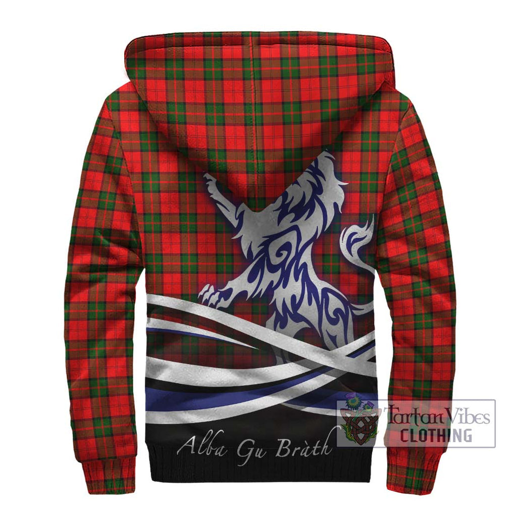 Dunbar Modern Tartan Sherpa Hoodie with Alba Gu Brath Regal Lion Emblem - Tartanvibesclothing Shop