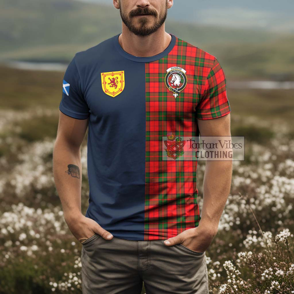 Tartan Vibes Clothing Dunbar Modern Tartan T-Shirt Alba with Scottish Lion Royal Arm Half Style