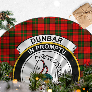 Dunbar Modern Tartan Christmas Tree Skirt with Family Crest