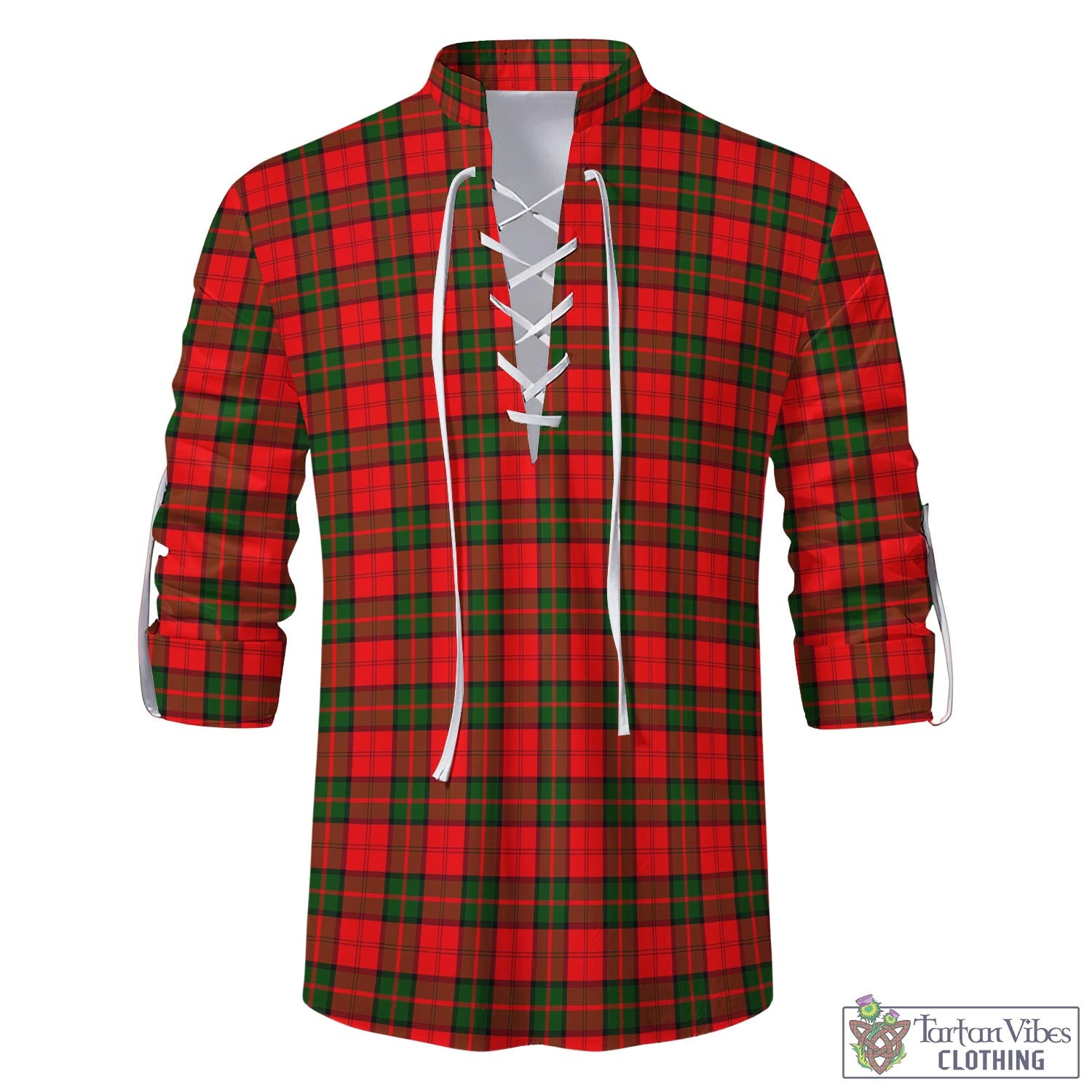 Tartan Vibes Clothing Dunbar Modern Tartan Men's Scottish Traditional Jacobite Ghillie Kilt Shirt