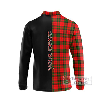 Dunbar Modern Tartan Long Sleeve Polo Shirt with Family Crest and Half Of Me Style