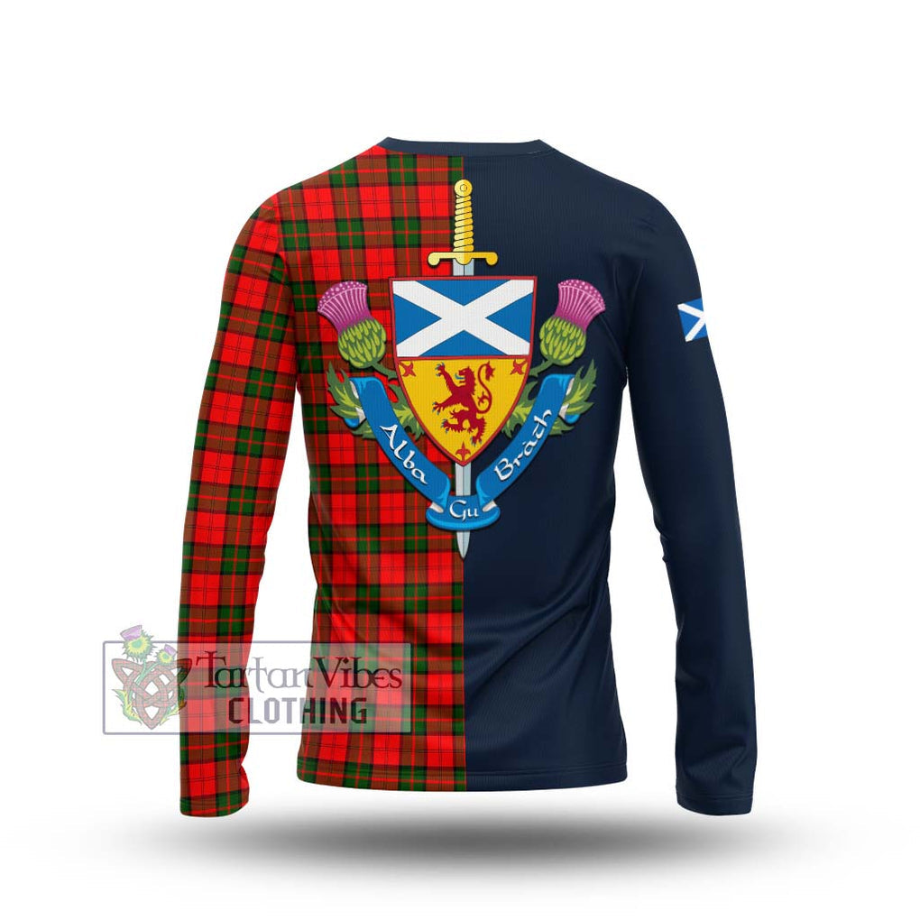 Tartan Vibes Clothing Dunbar Modern Tartan Long Sleeve T-Shirt with Scottish Lion Royal Arm Half Style