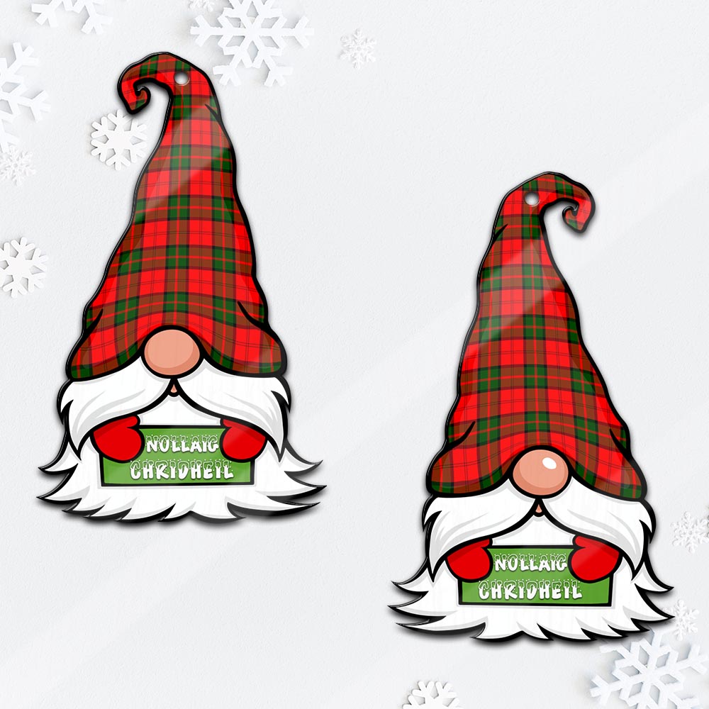 Dunbar Modern Gnome Christmas Ornament with His Tartan Christmas Hat Mica Ornament - Tartanvibesclothing