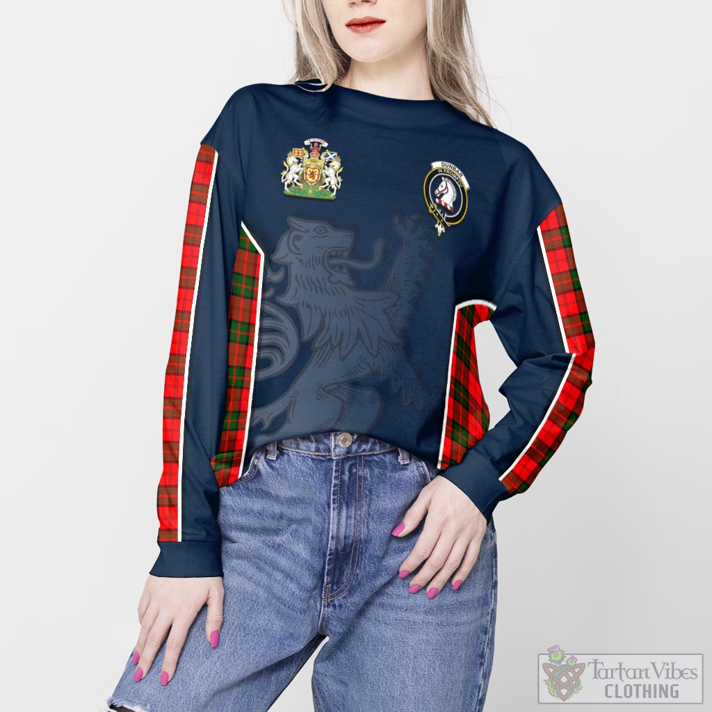 Tartan Vibes Clothing Dunbar Modern Tartan Sweater with Family Crest and Lion Rampant Vibes Sport Style