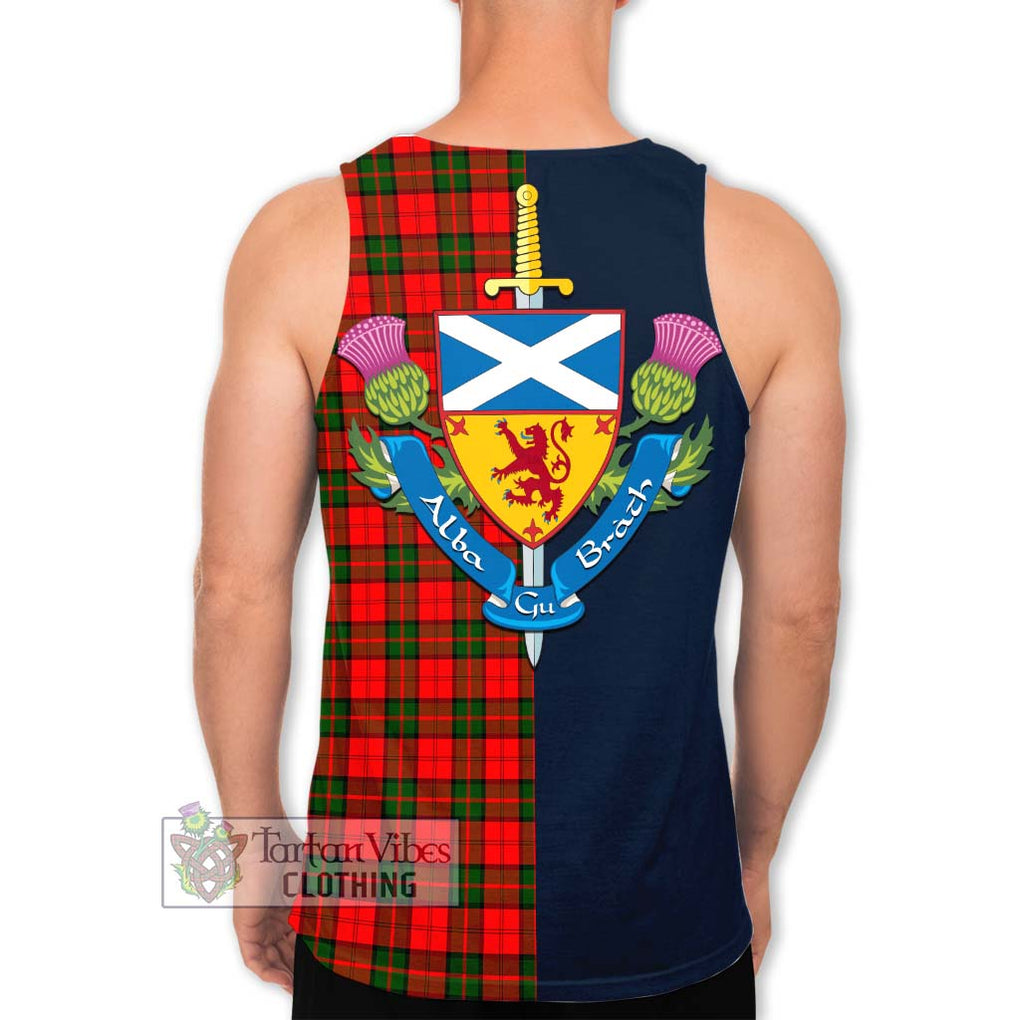 Tartan Vibes Clothing Dunbar Modern Tartan Men's Tank Top with Scottish Lion Royal Arm Half Style