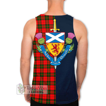 Dunbar Modern Tartan Men's Tank Top Alba with Scottish Lion Royal Arm Half Style