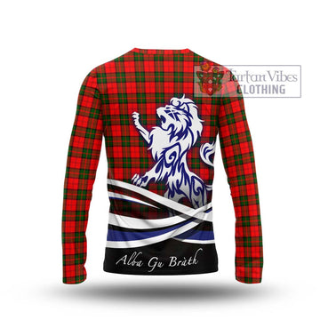 Dunbar Modern Tartan Long Sleeve T-Shirt with Alba Gu Brath Regal Lion Emblem