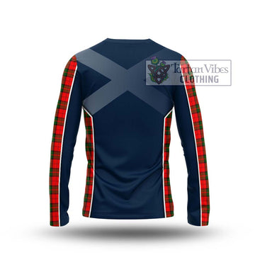 Dunbar Modern Tartan Long Sleeve T-Shirt with Family Crest and Lion Rampant Vibes Sport Style