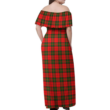 Dunbar Modern Tartan Off Shoulder Long Dress