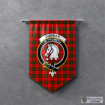 Dunbar Modern Tartan Gonfalon, Tartan Banner with Family Crest