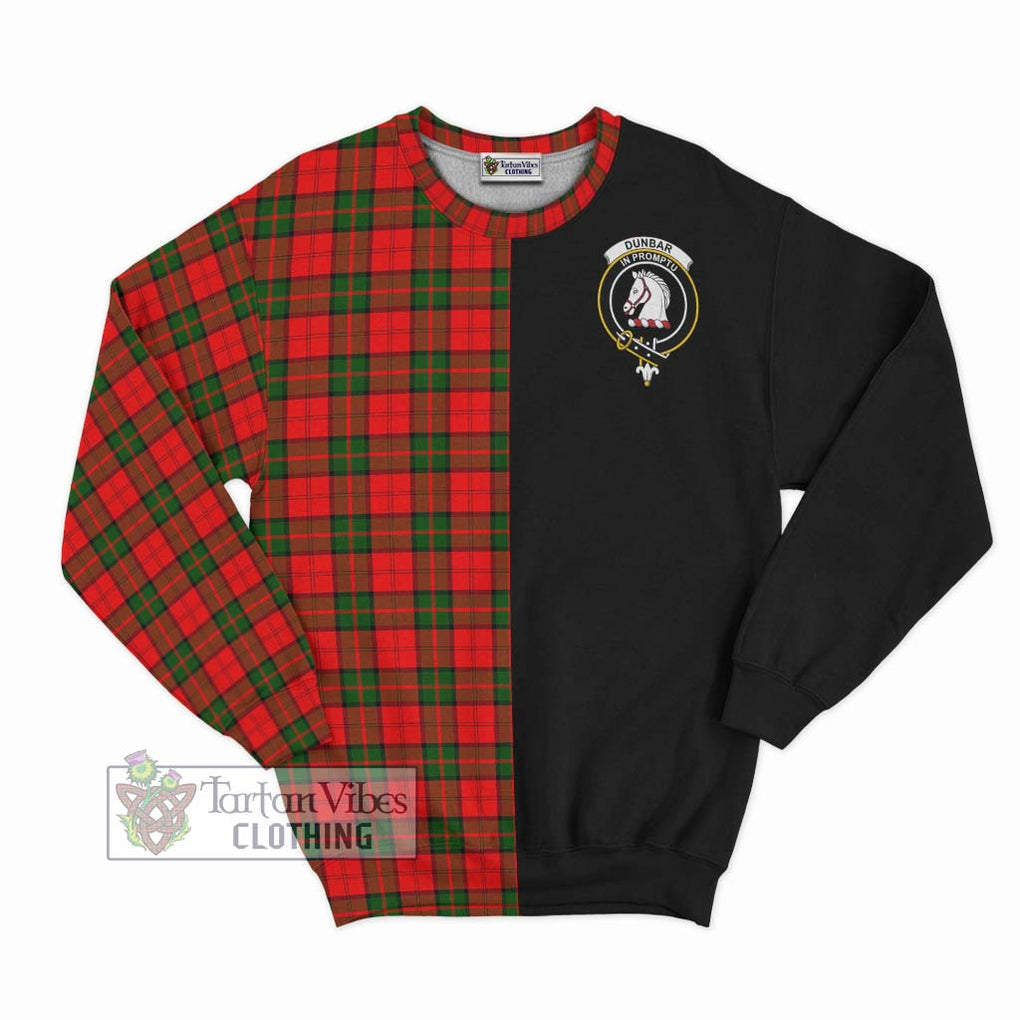 Dunbar Modern Tartan Sweatshirt with Family Crest and Half Of Me Style - Tartanvibesclothing Shop