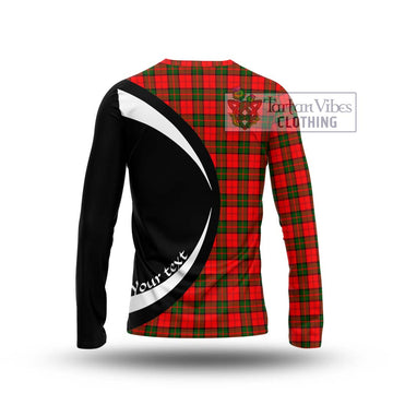 Dunbar Modern Tartan Long Sleeve T-Shirt with Family Crest Circle Style