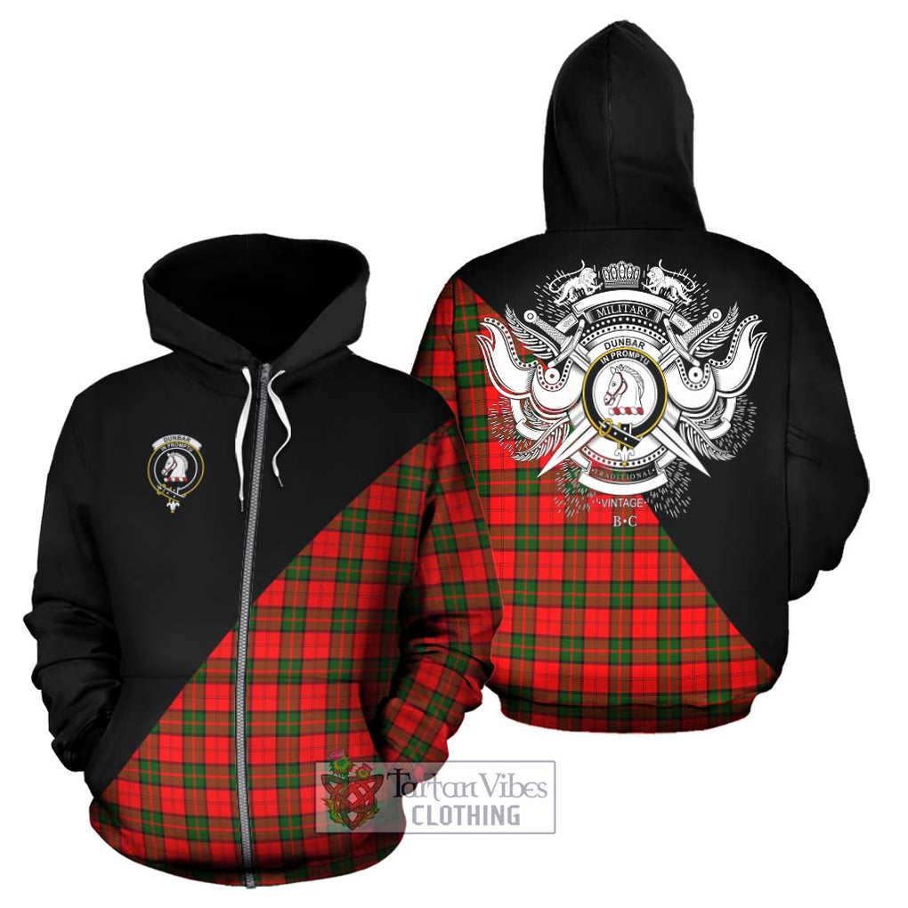 Dunbar Modern Tartan Hoodie with Family Crest and Military Logo Style - Tartanvibesclothing Shop