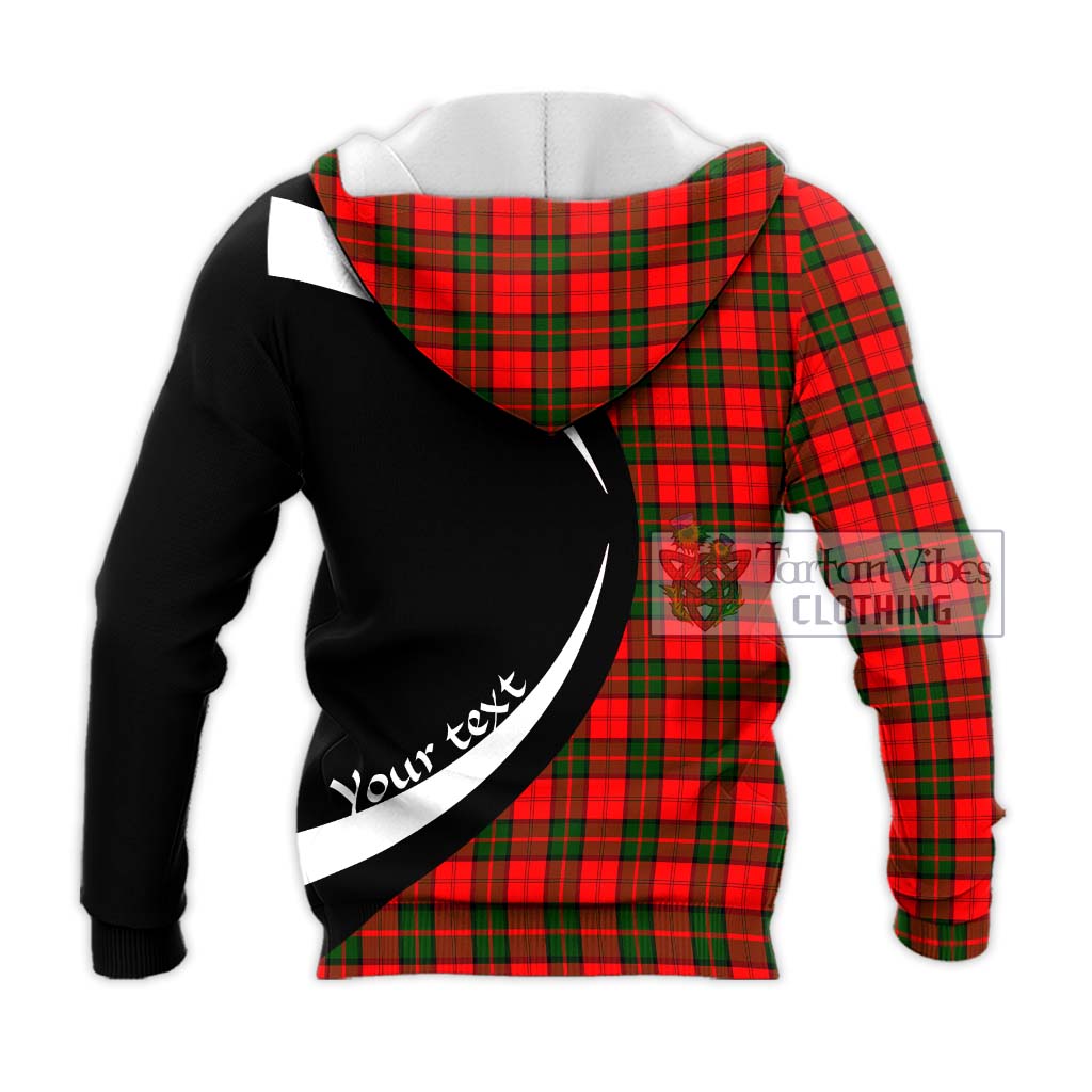 Dunbar Modern Tartan Knitted Hoodie with Family Crest Circle Style - Tartan Vibes Clothing