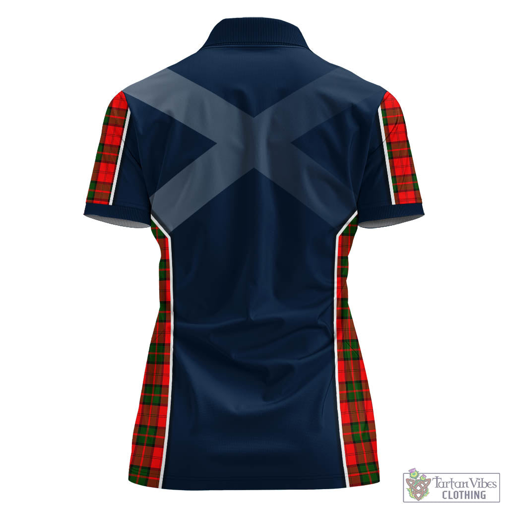 Tartan Vibes Clothing Dunbar Modern Tartan Women's Polo Shirt with Family Crest and Scottish Thistle Vibes Sport Style