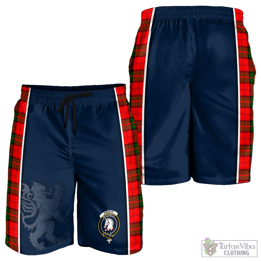 Tartan Vibes Clothing Dunbar Modern Tartan Men's Shorts with Family Crest and Lion Rampant Vibes Sport Style