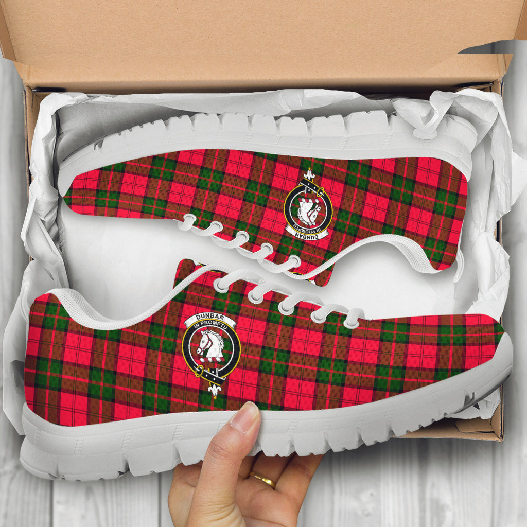 Dunbar Modern Tartan Sneakers with Family Crest - Tartan Vibes Clothing