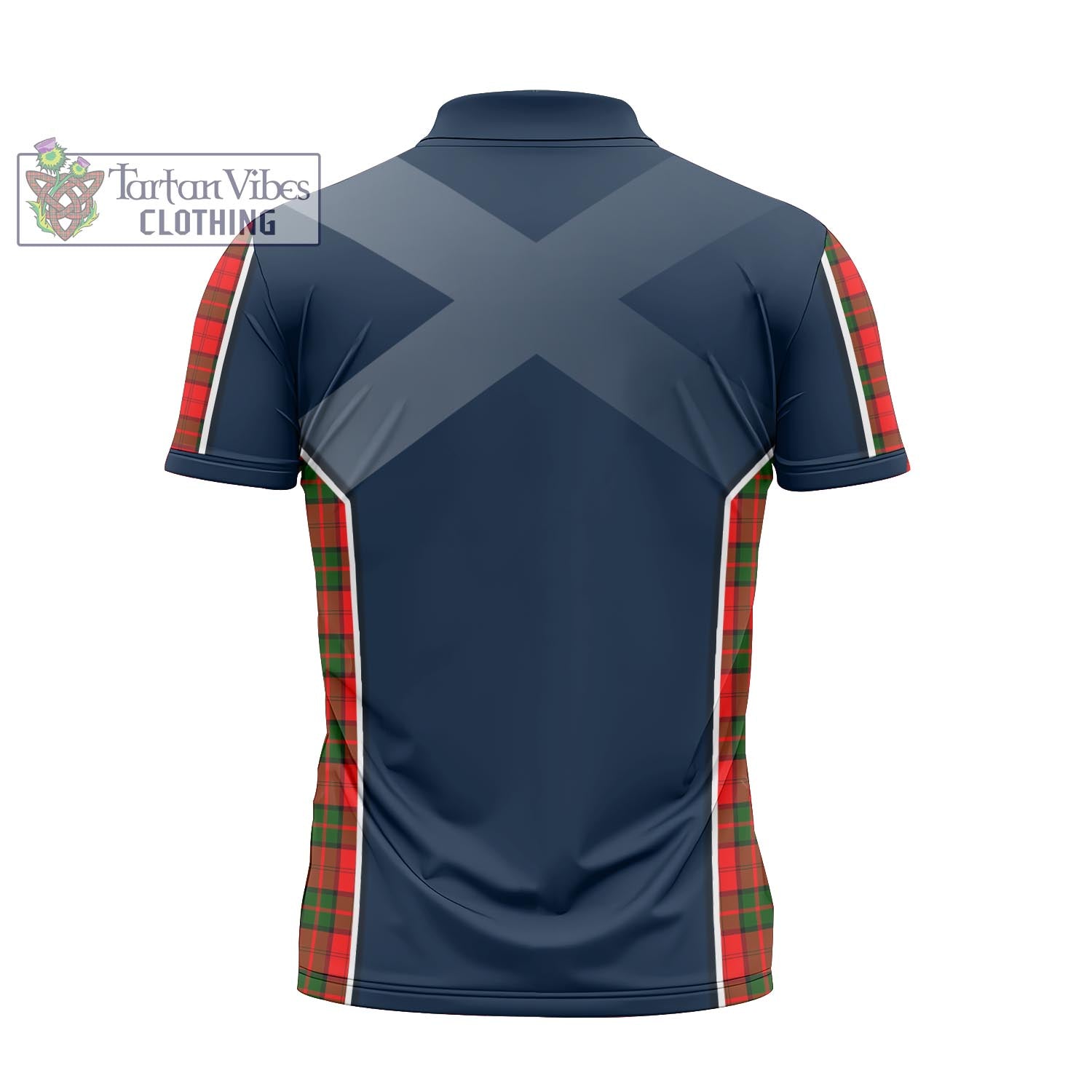 Tartan Vibes Clothing Dunbar Modern Tartan Zipper Polo Shirt with Family Crest and Scottish Thistle Vibes Sport Style