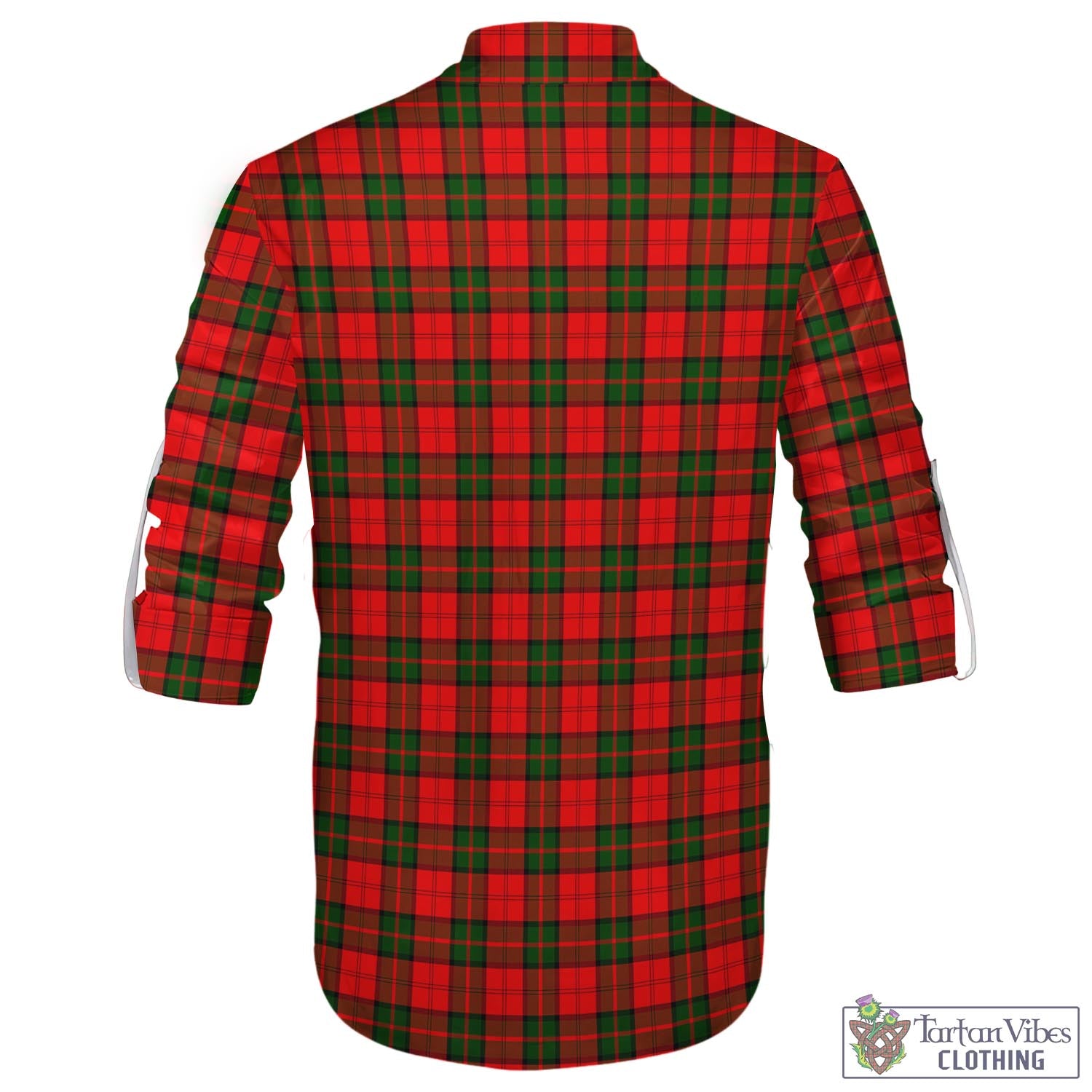 Tartan Vibes Clothing Dunbar Modern Tartan Men's Scottish Traditional Jacobite Ghillie Kilt Shirt with Family Crest