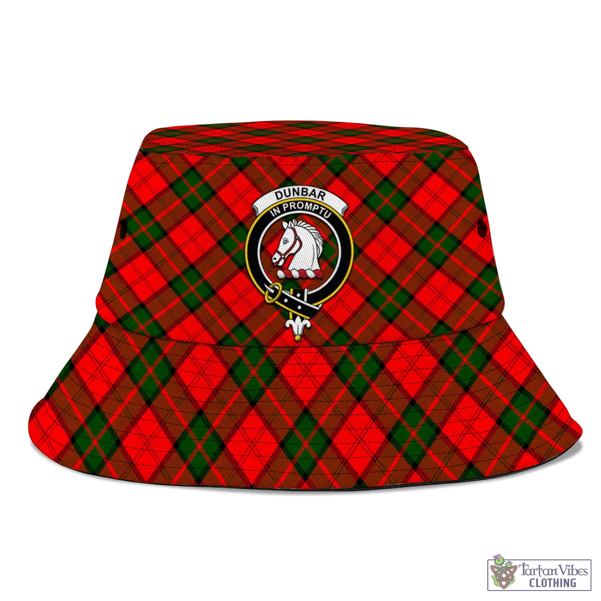 Tartan Vibes Clothing Dunbar Modern Tartan Bucket Hat with Family Crest