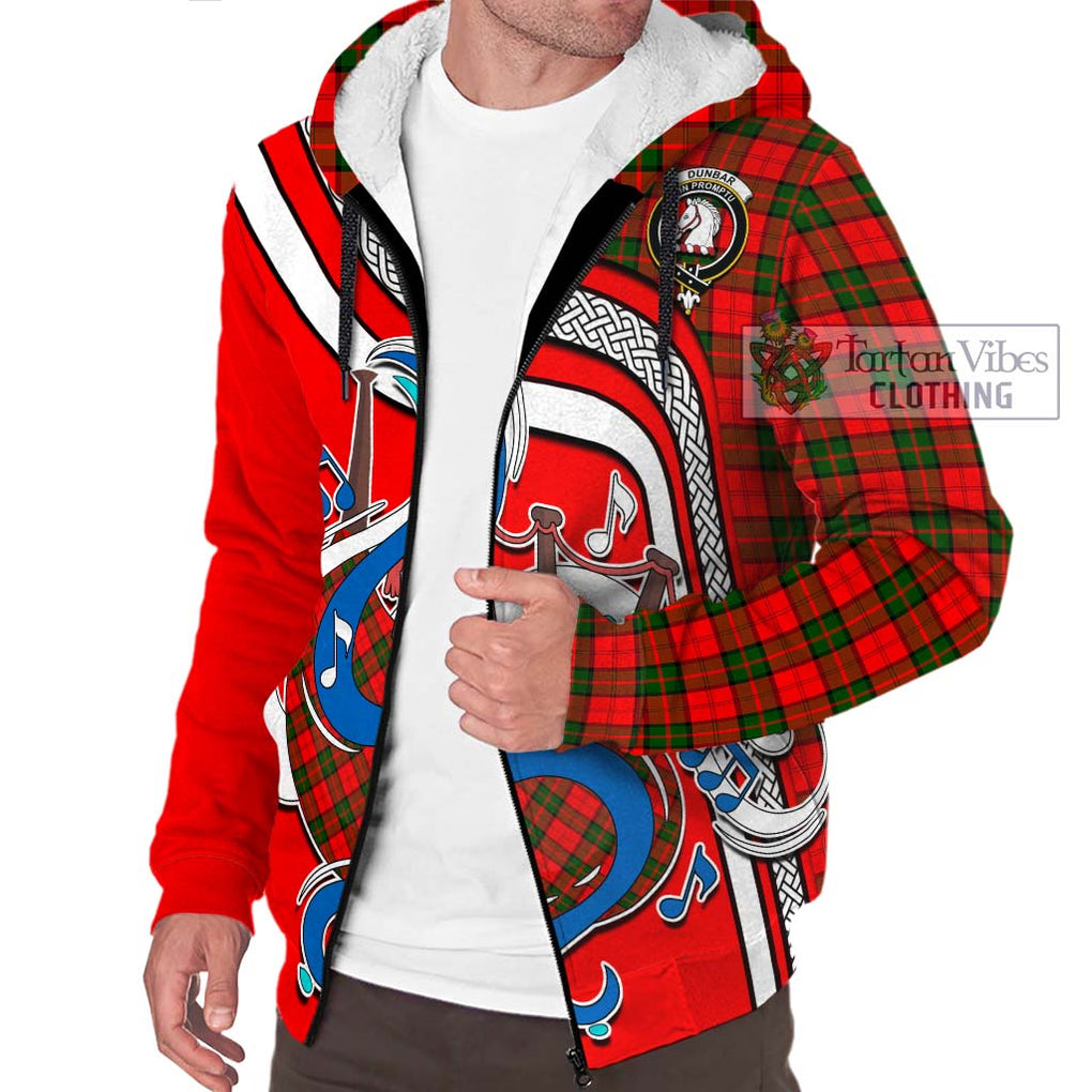 Dunbar Modern Tartan Sherpa Hoodie with Epic Bagpipe Style Unisex - Tartanvibesclothing Shop