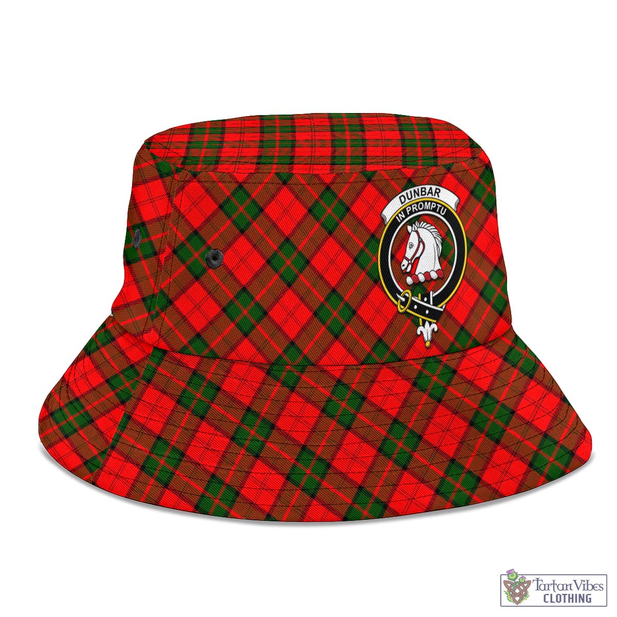 Tartan Vibes Clothing Dunbar Modern Tartan Bucket Hat with Family Crest