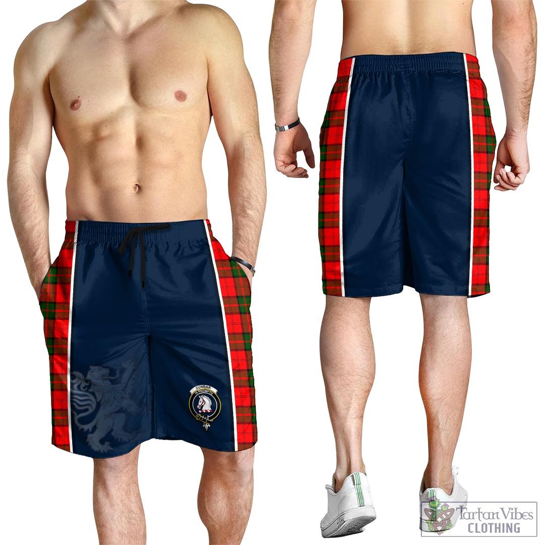 Tartan Vibes Clothing Dunbar Modern Tartan Men's Shorts with Family Crest and Lion Rampant Vibes Sport Style