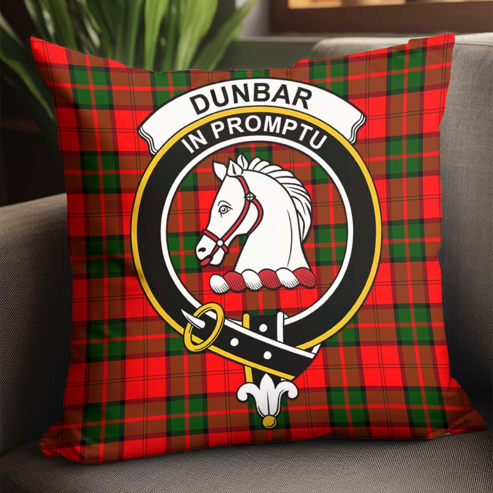 Dunbar Modern Tartan Pillow Cover with Family Crest - Tartanvibesclothing