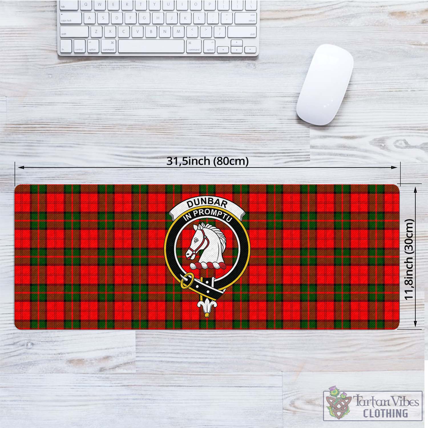 Tartan Vibes Clothing Dunbar Modern Tartan Mouse Pad with Family Crest