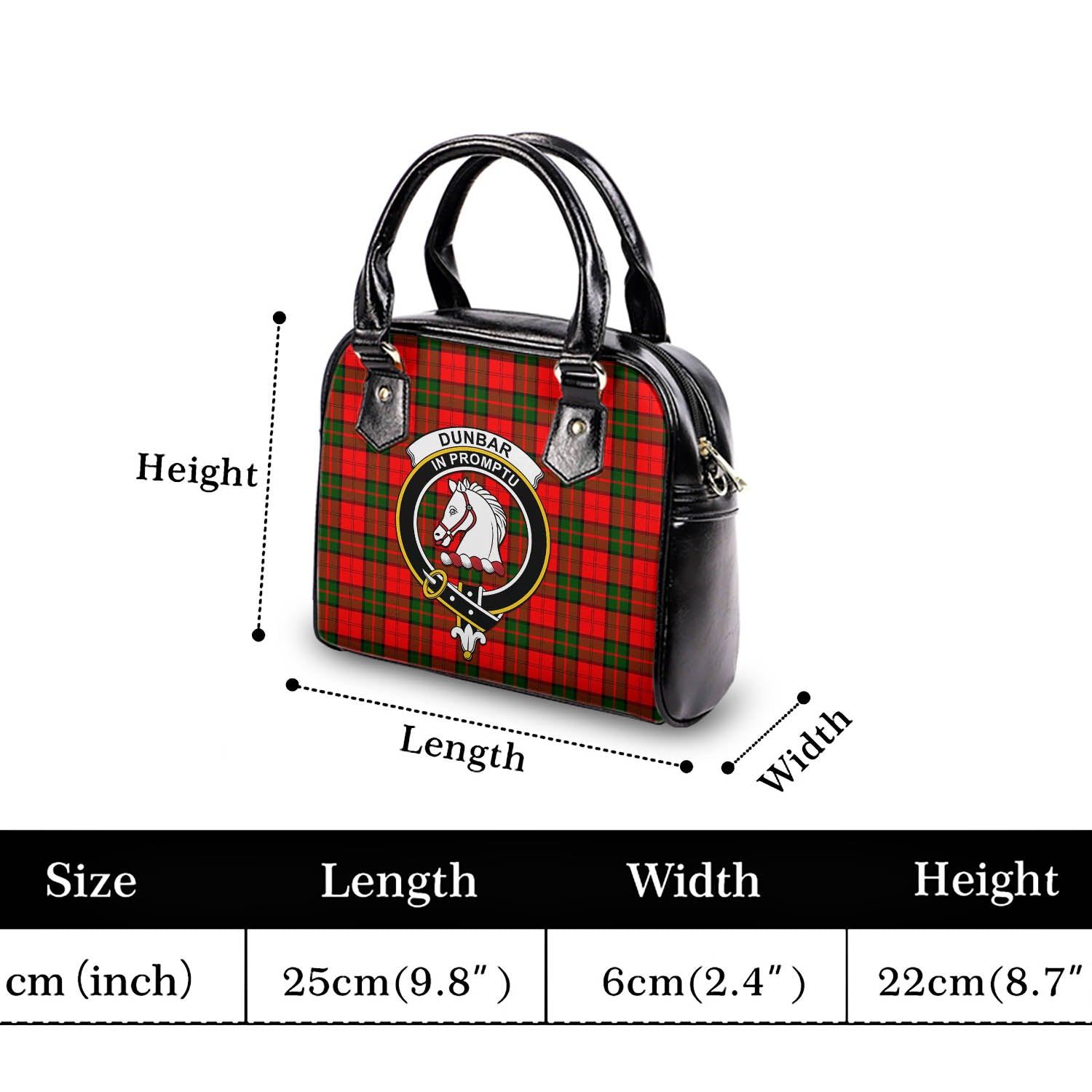 Dunbar Modern Tartan Shoulder Handbags with Family Crest - Tartanvibesclothing