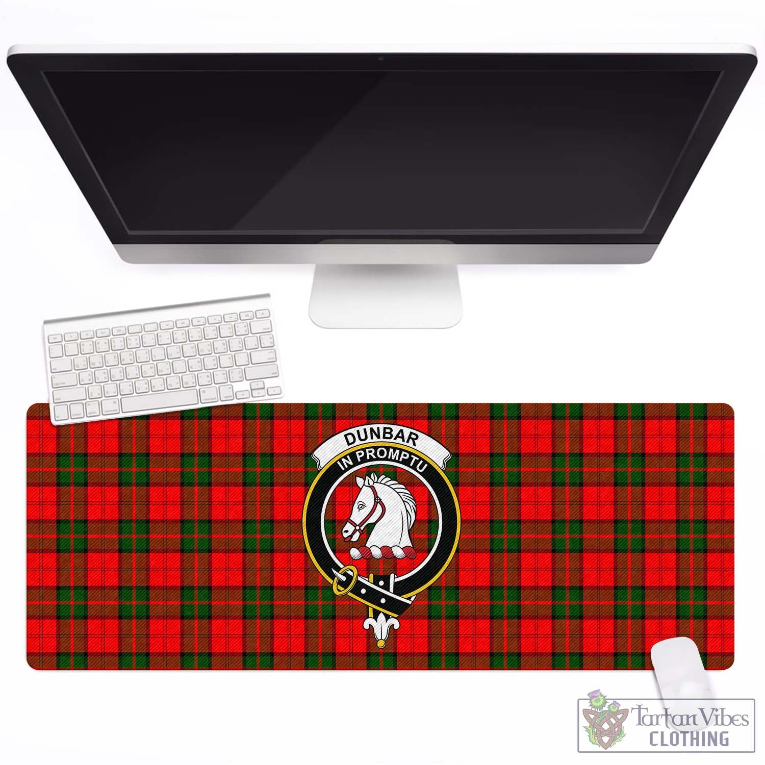 Tartan Vibes Clothing Dunbar Modern Tartan Mouse Pad with Family Crest