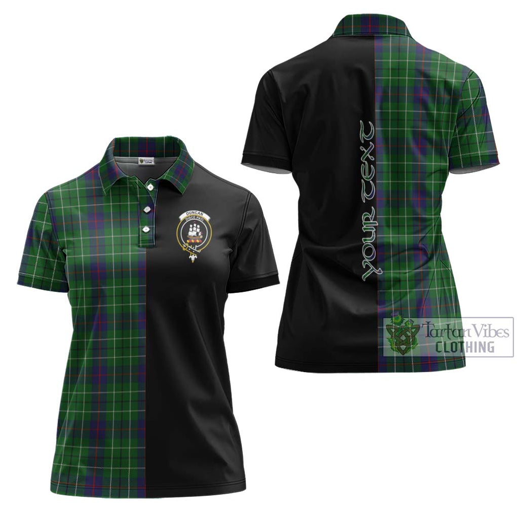 Duncan Tartan Women's Polo Shirt with Family Crest and Half Of Me Style Women - Tartanvibesclothing Shop