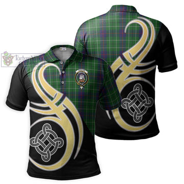 Duncan Tartan Polo Shirt with Family Crest and Celtic Symbol Style