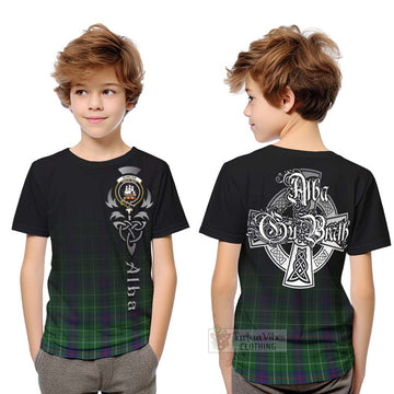 Duncan Tartan Kid T-Shirt Featuring Alba Gu Brath Family Crest Celtic Inspired