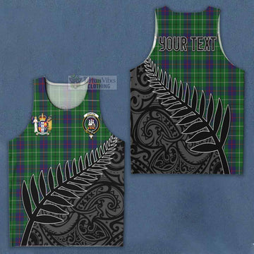 Duncan Crest Tartan Men's Tank Top with New Zealand Silver Fern Half Style