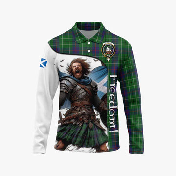 Duncan Crest Tartan Long Sleeve Polo Shirt Inspired by the Freedom of Scottish Warrior