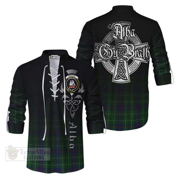 Duncan Tartan Ghillie Kilt Shirt Featuring Alba Gu Brath Family Crest Celtic Inspired