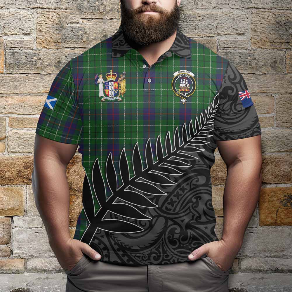 Duncan Crest Tartan Polo Shirt with New Zealand Silver Fern Half Style