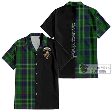 Duncan Tartan Short Sleeve Button Shirt with Family Crest and Half Of Me Style