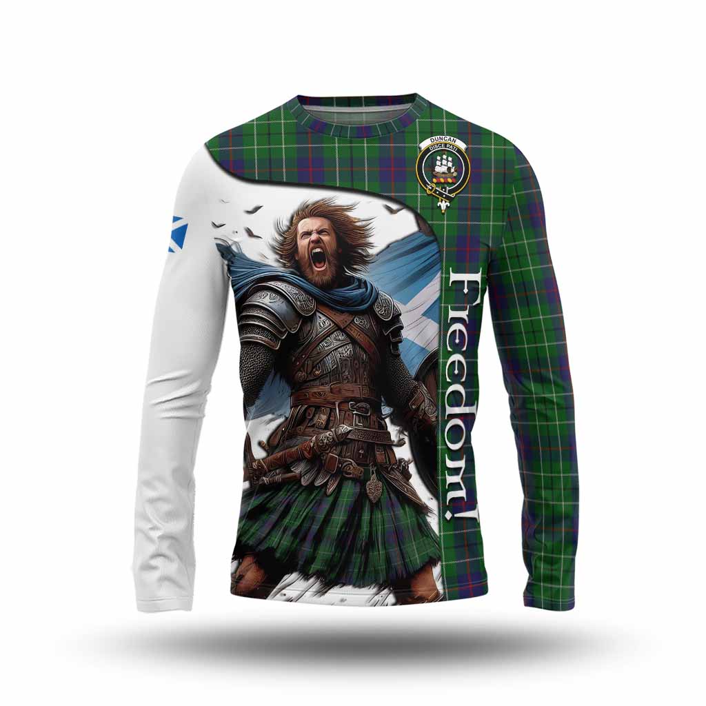 Tartan Vibes Clothing Duncan Crest Tartan Long Sleeve T-Shirt Inspired by the Freedom of Scottish Warrior