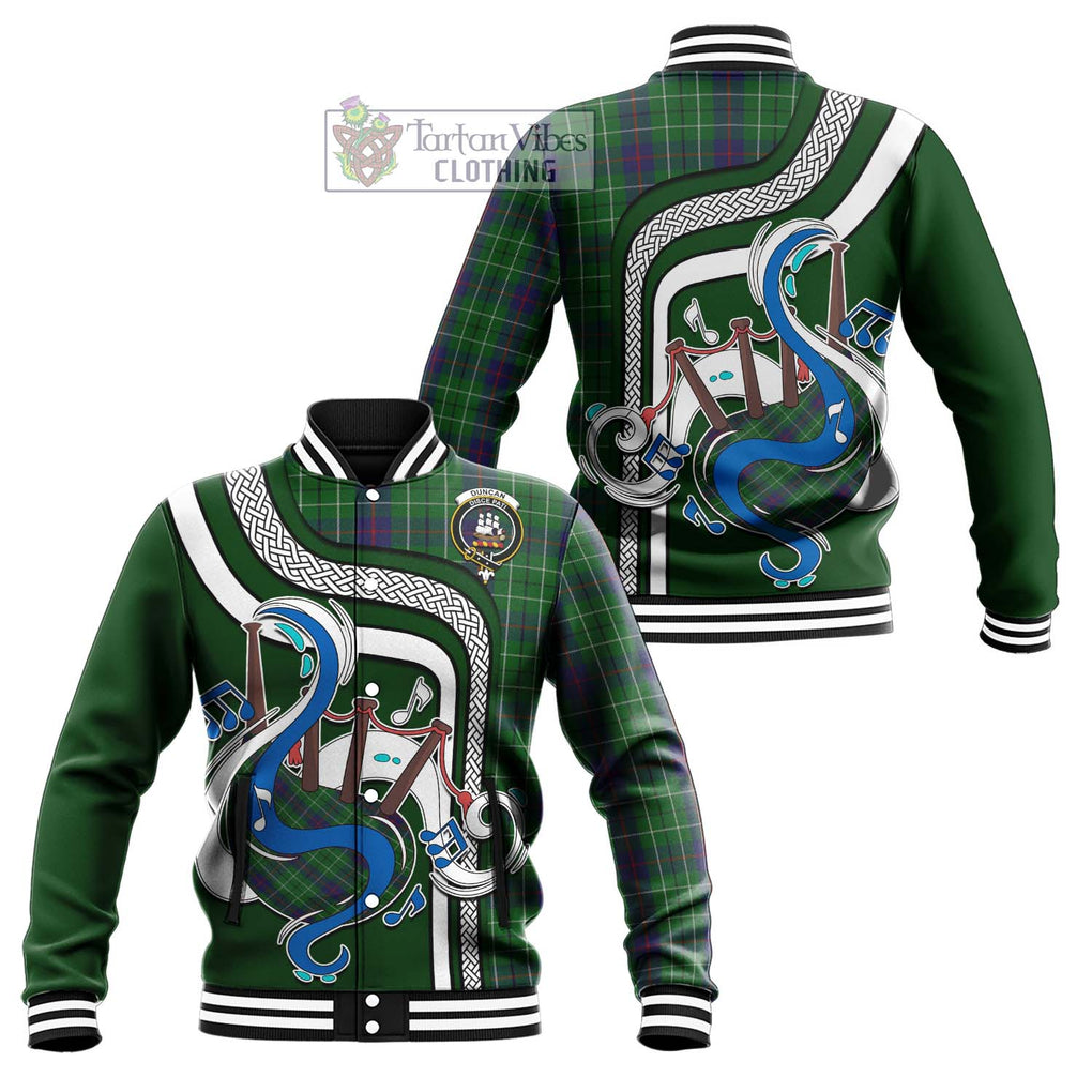 Tartan Vibes Clothing Duncan Tartan Baseball Jacket with Epic Bagpipe Style