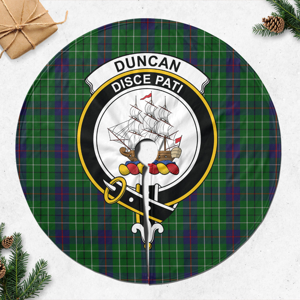 Duncan Tartan Christmas Tree Skirt with Family Crest - Tartanvibesclothing