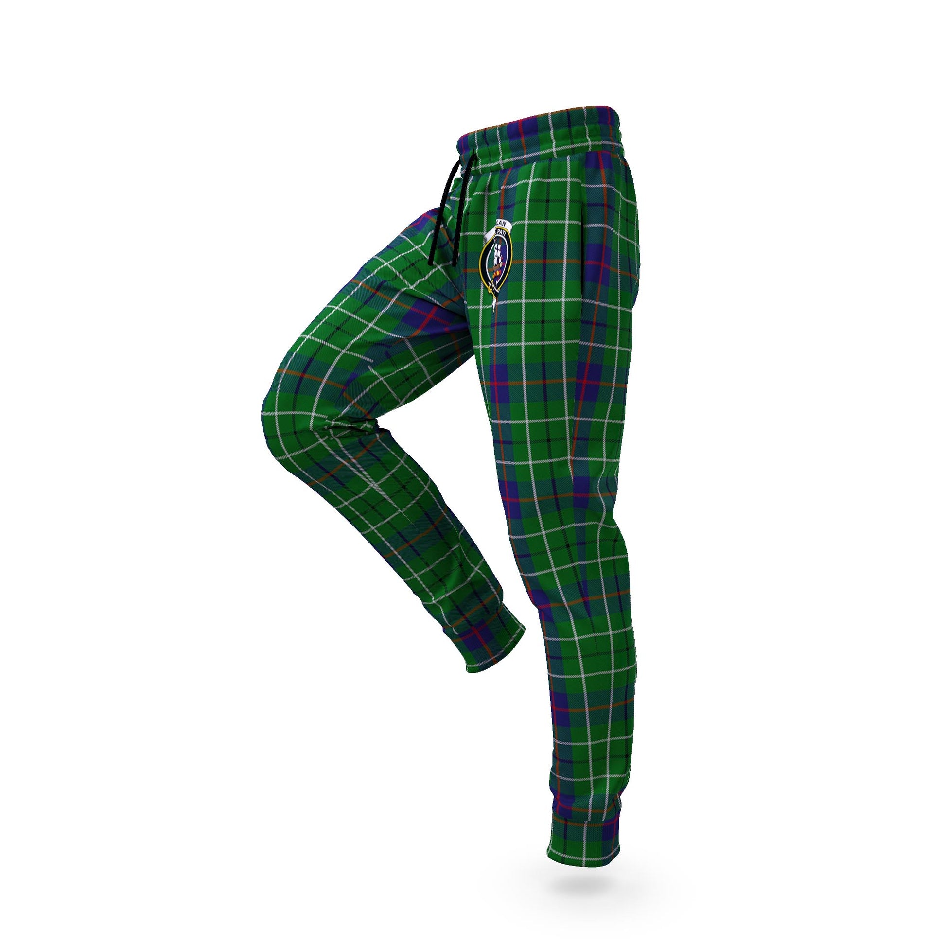 Duncan Tartan Joggers Pants with Family Crest S - Tartan Vibes Clothing