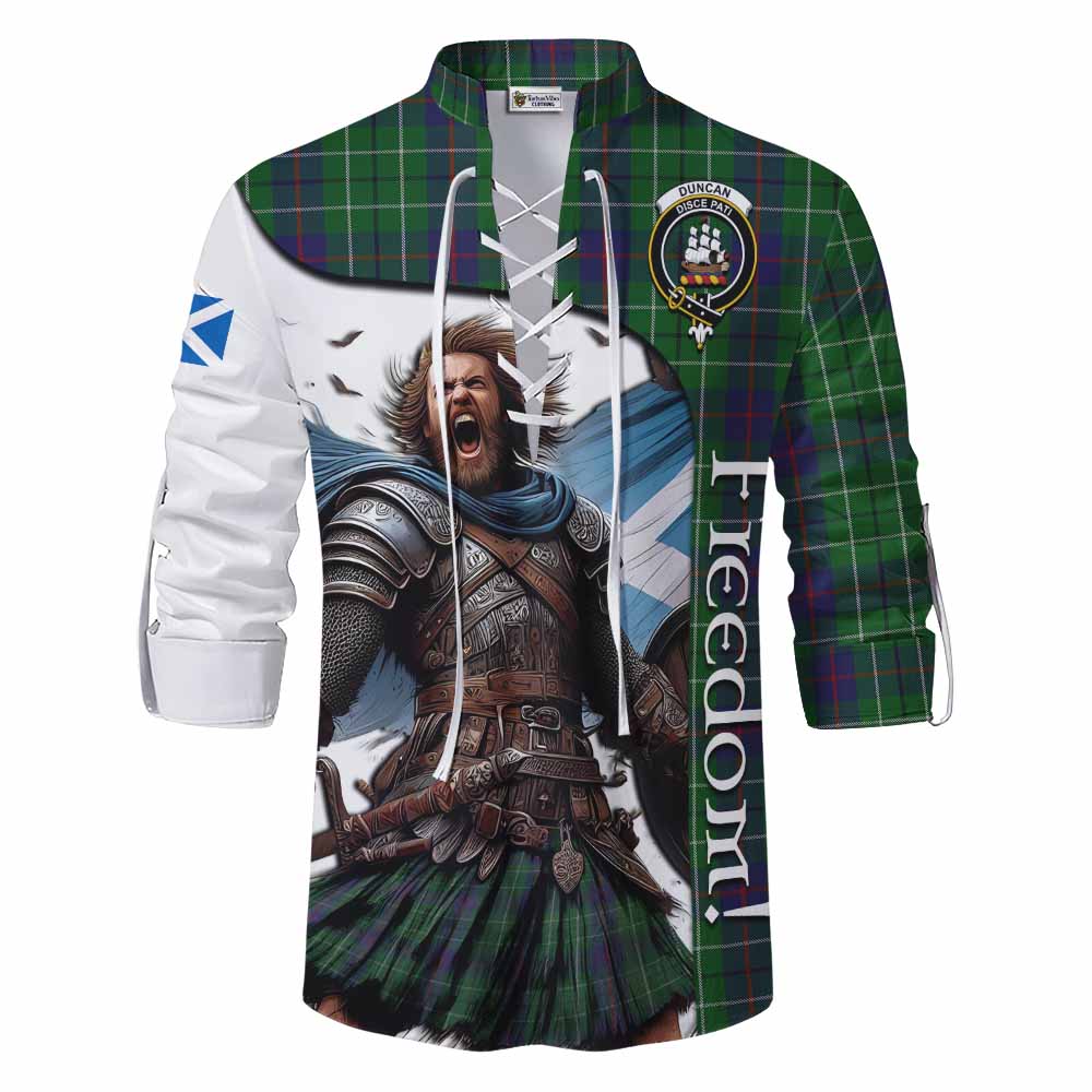 Tartan Vibes Clothing Duncan Crest Tartan Ghillie Kilt Shirt Inspired by the Freedom of Scottish Warrior