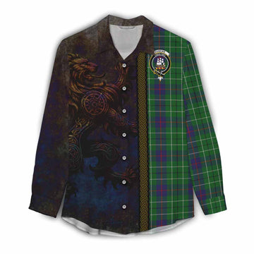 Duncan Tartan Family Crest Women's Casual Shirt Alba Gu Brath Be Brave Lion Ancient Style Female - Tartan Vibes Clothing