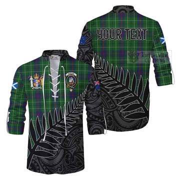 Duncan Crest Tartan Ghillie Kilt Shirt with New Zealand Silver Fern Half Style