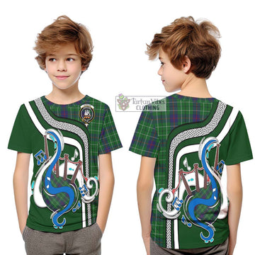 Duncan Tartan Kid T-Shirt with Epic Bagpipe Style